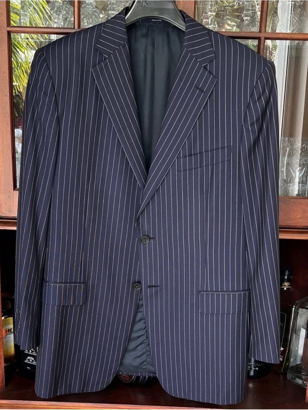 Ermenegildo Zegna Navy Striped Men's jacket